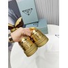 Prada Women's Downtown Sneakers In Gold Metallic Leather