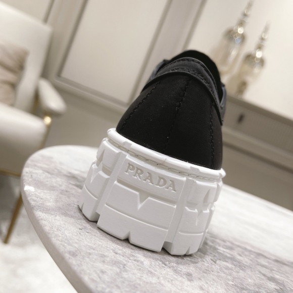 Prada Double Wheel Sneakers In Black Nylon Gabardine Prada Double Wheel Sneakers In Black Nylon Gabardine