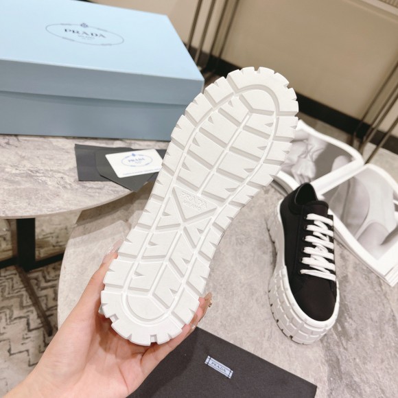 Prada Double Wheel Sneakers In Black Nylon Gabardine Prada Double Wheel Sneakers In Black Nylon Gabardine