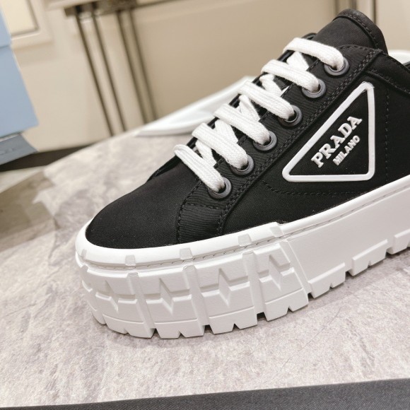 Prada Double Wheel Sneakers In Black Nylon Gabardine Prada Double Wheel Sneakers In Black Nylon Gabardine
