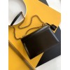 Saint Laurent Sunset Medium Chain Bag In Black Calfskin
