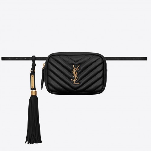 Saint Laurent Lou Belt Bag In Black Quilted Calfskin Saint Laurent Lou Belt Bag In Black Quilted Calfskin