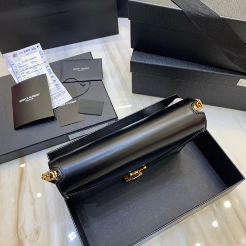 Saint Laurent Cassandra Medium Chain Bag In Black Calfskin Saint Laurent Cassandra Medium Chain Bag In Black Calfskin