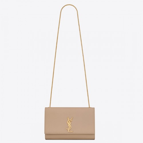 Saint Laurent Kate Medium Chain Bag In Beige Grain De Poudre Leather Saint Laurent Kate Medium Chain Bag In Beige Grain De Poudre Leather