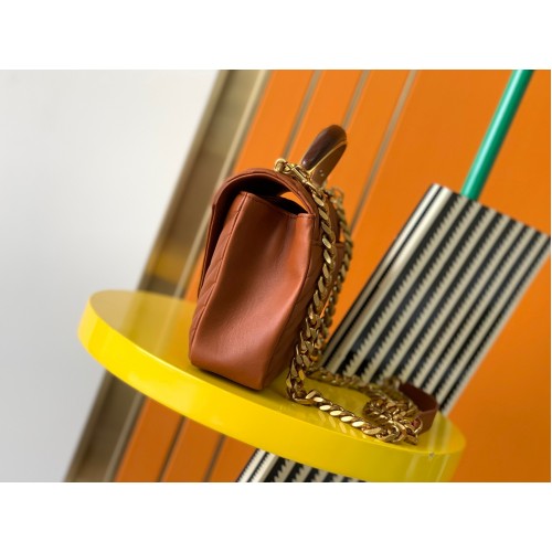 Saint Laurent College Medium Chain Bag In Brown Goatskin Saint Laurent College Medium Chain Bag In Brown Goatskin