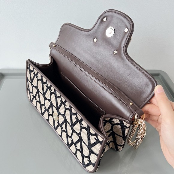 Valentino Large Loco Shoulder Bag in Black Toile Iconographe Valentino Large Loco Shoulder Bag in Black Toile Iconographe