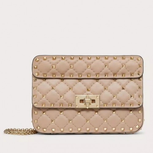 Valentino Rockstud Spike Small Bag In Poudre Nappa Lambskin Valentino Rockstud Spike Small Bag In Poudre Nappa Lambskin