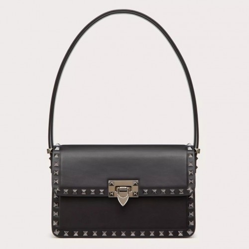 Valentino Rockstud23 Shoulder Bag in Black Calfskin Valentino Rockstud23 Shoulder Bag in Black Calfskin